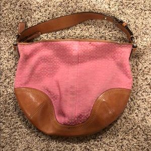 Coach logo C Pink Shoulder Bag